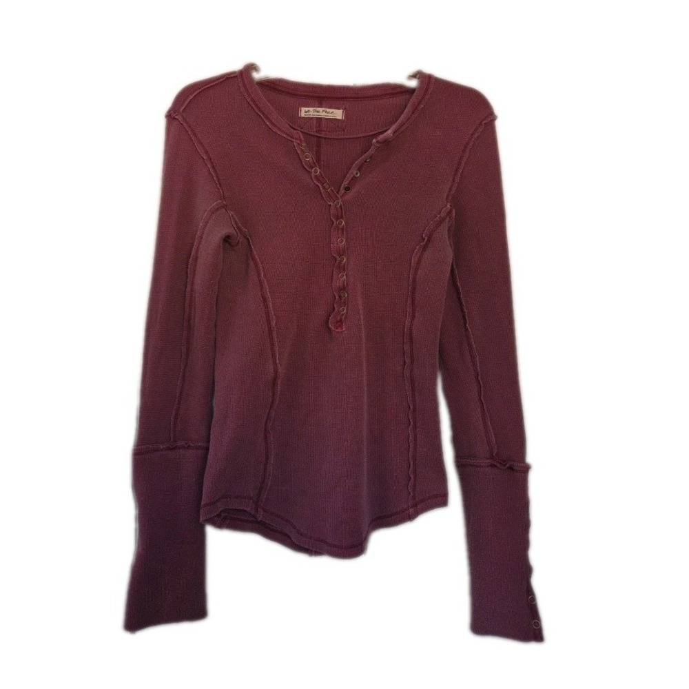 Free People We The Free Nailed It Henley Top Size M Mauve Snap Bella Swan Grunge